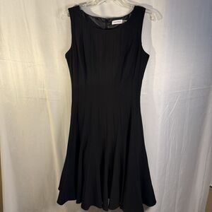 Calvin Klein Fit & Flare Dress Women’s Size 6– Black Sleeveless Midi